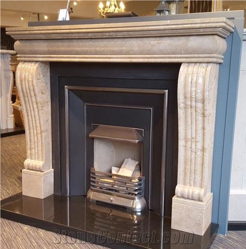 Rosal B Limestone Fireplace Mantel