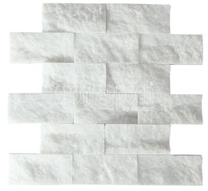 2"X4" Brick Carrara Extra Split Face Mosaic