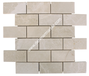 2"X4" Brick Cream Beige Marble Polished Mosaic