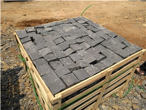 Zhangpu Black Basalt Split Cobble Paver