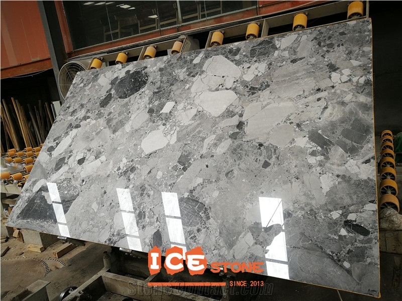Chinese Vuca Grey Marble Slabs Tiles Veins