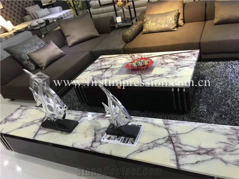 Milas Lilac White Marble Stone Slabs and Tiles