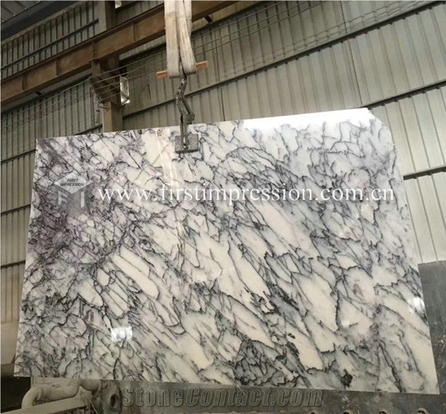 New Polished Milas Lilac White Marble Stone Slabs