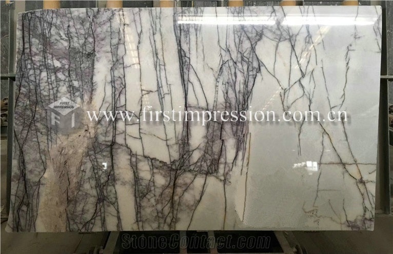 Popular Milas Lilac White Marble Stone Slab & Tile