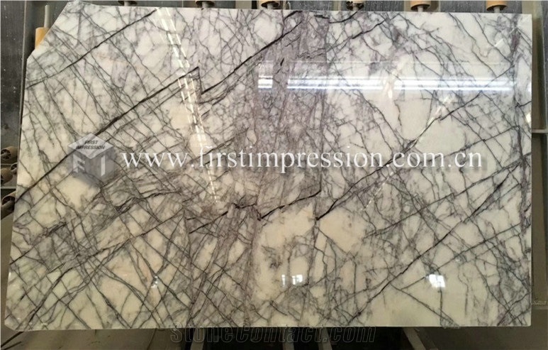 Popular Milas Lilac White Marble Stone Slab & Tile