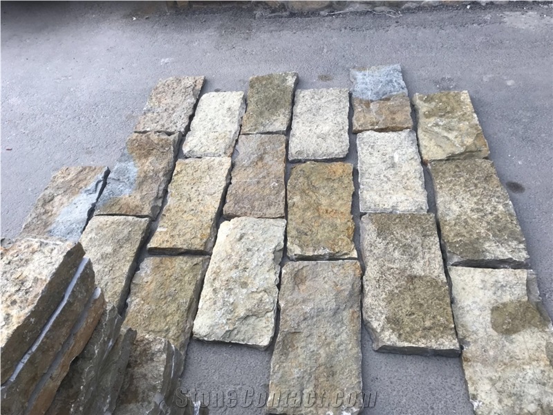 Cheap Yellow Splitted Slate Tiles for Sale