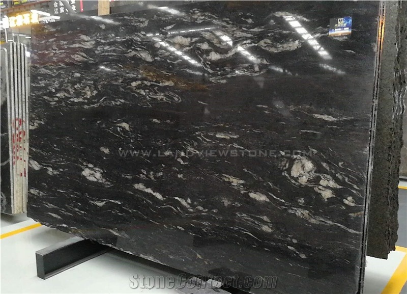 Black Titanium Granite Snow Matrix Slabs