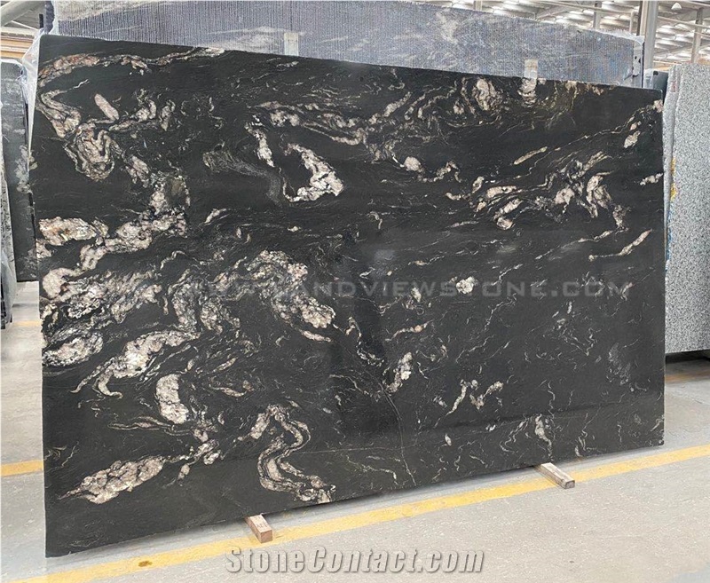 Blacktitanium Granite Snow Matrix Kichen Tops