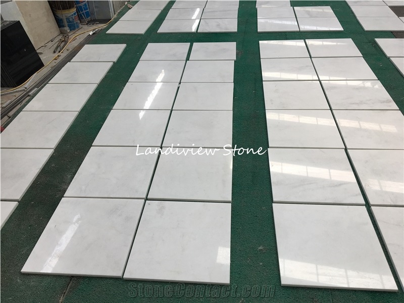 China Pirgos Pure White Marble Tiles Slabs
