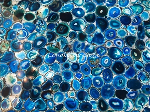 Luxury Gemstone Blue Agate Slab for Countertop