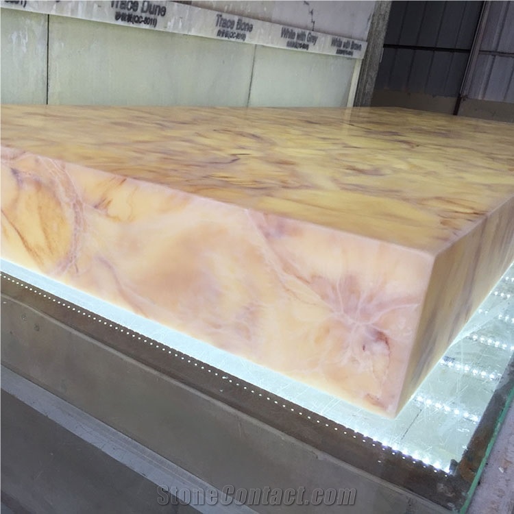 Backlit Artificial Decorative Alabaster Stone