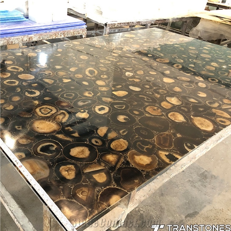 Translucent Brown Agate Shower Wall Panel