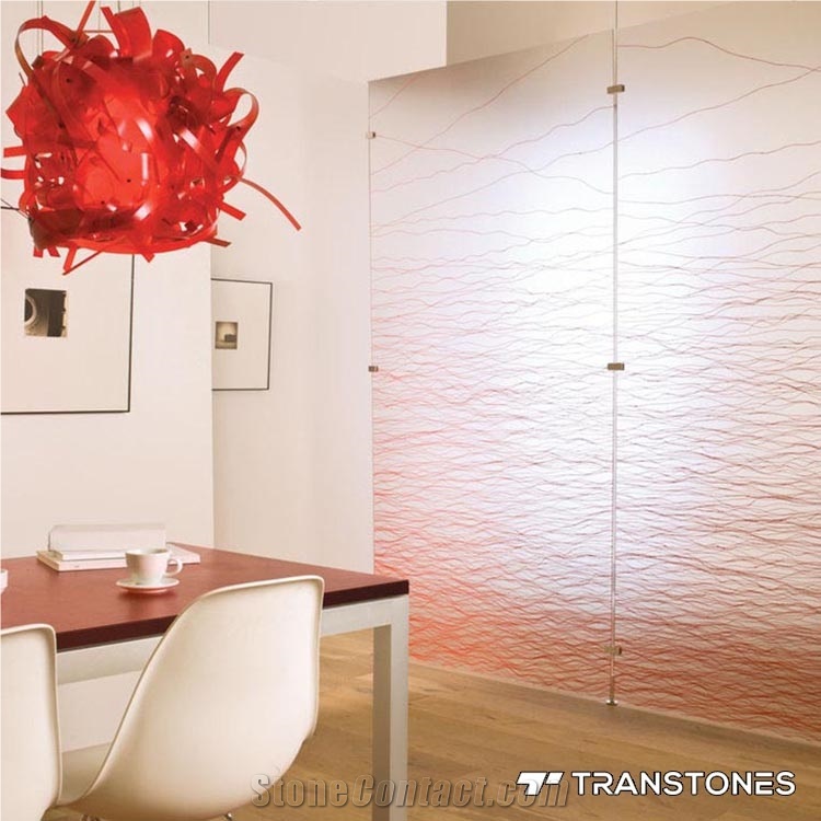 Translucent Decorated Pink Acrylic Wall Panel