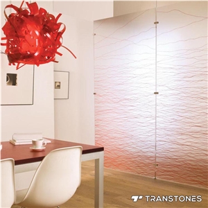 Translucent Decorated Pink Acrylic Wall Panel