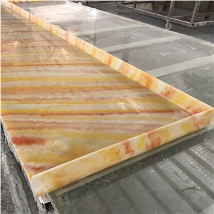 Yellow Faux Alabaster Sheet for House Bar Top
