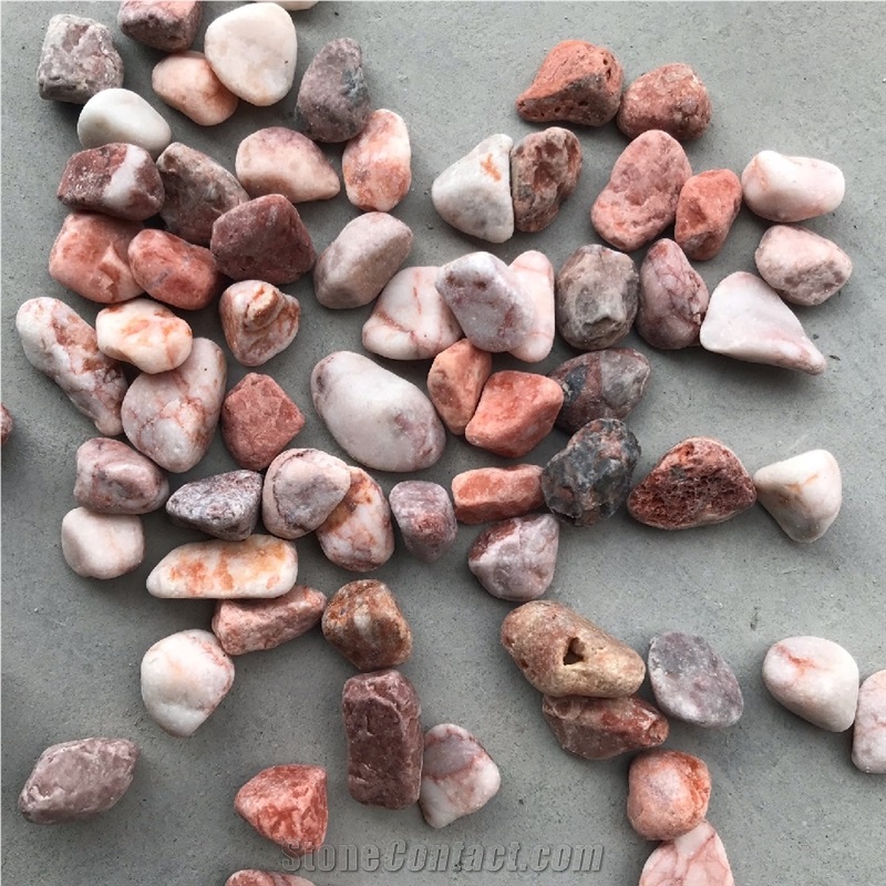 Pink Color Pebbles Stone for Decoration