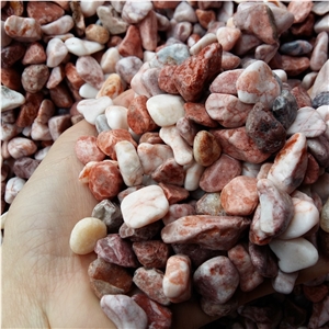 Pink Color Pebbles Stone for Decoration