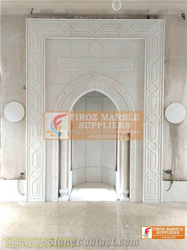 Makrana Kumari Marble Cnc Carved Mihrab for Mosque