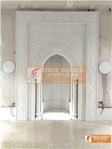 Makrana Kumari Marble Cnc Carved Mihrab for Mosque