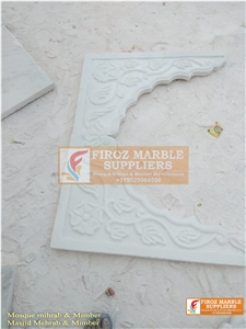 Makrana White Marble Carved Mosque Mihrab Construction