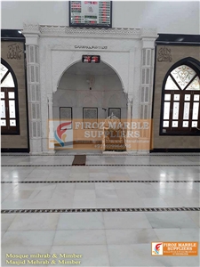 Makrana White Marble Mihrab Designs for Mosque