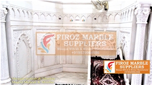 Marble Mosque Mihrab, Makrana White Marble Building Ornaments,Masonry