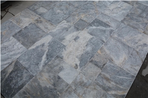Blue Moon Rustico Tumbled, Grey Marble Tiles