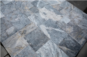 Blue Moon Rustico Tumbled, Grey Marble Tiles