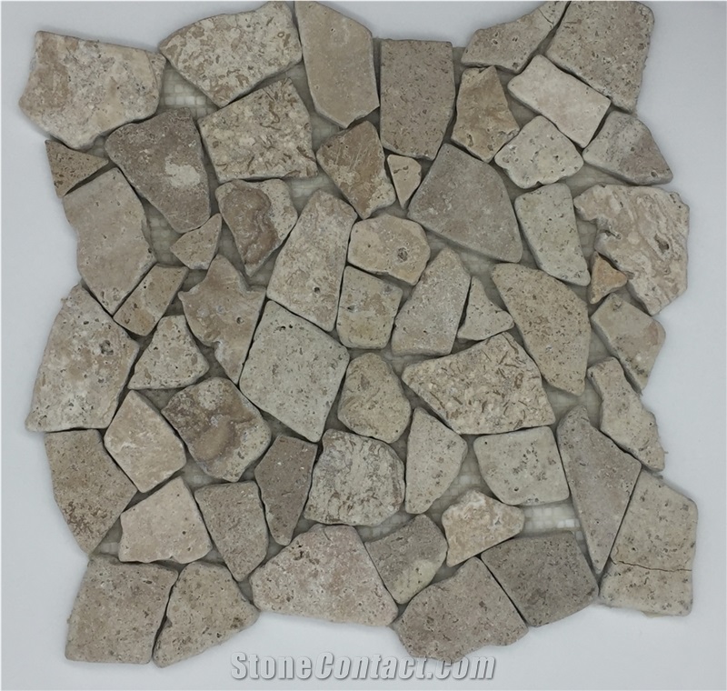 Beige Marble Mosaic Medallion Floor