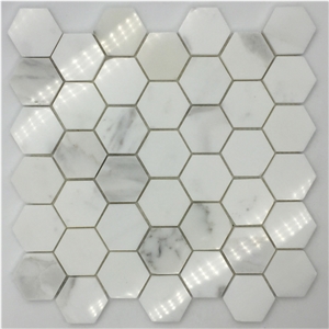 Bianco Carrara White Marble Mosaic Hexagon Mosaic