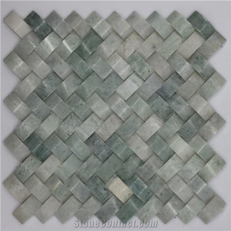 Bread Style Green Marble Mosaic Tile