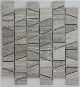 China Wooden White Trapezoidal Mosaic
