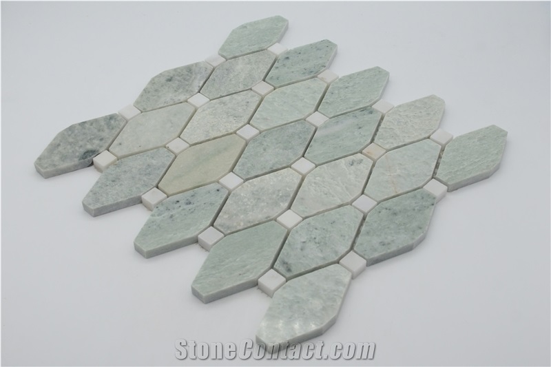 Green Long Hexagon Marble Mosaic