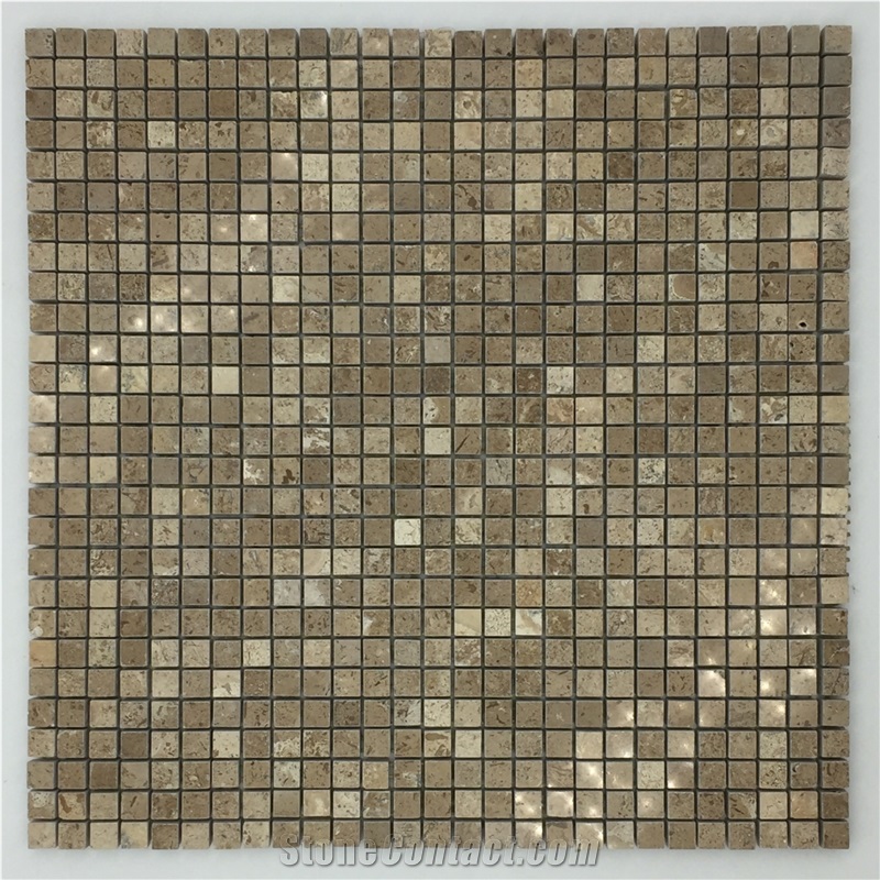 Small Square Brown Marble Mosaic Tiles