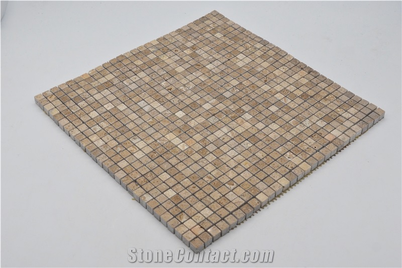 Small Square Brown Marble Mosaic Tiles