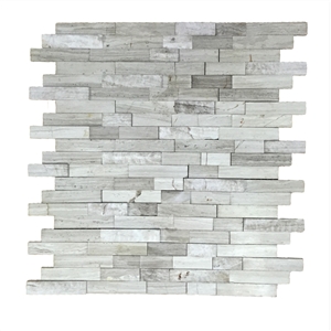 Strip Beige Marble Mosaic Tiles