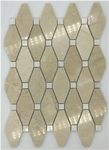 Yellow Long Hexagon Marble Mosaic