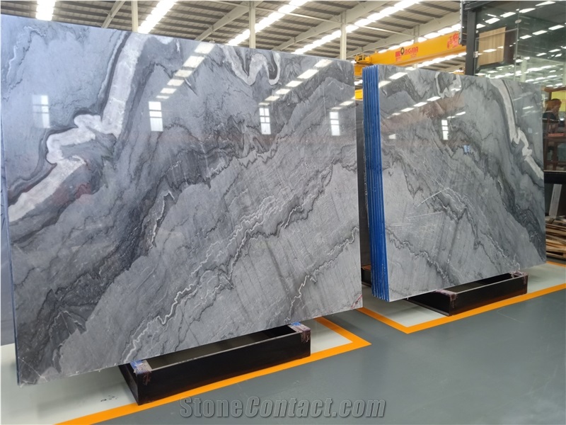 China Bruce Ash Impression Gray Marble Slabs
