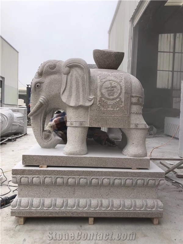 Garden Stone Elephant Sculpture Animal Statue