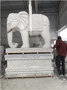 Granite Garden Statue Elephant Animal Sculpture
