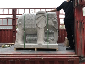 Granite Garden Statue Elephant Animal Sculpture