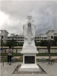 White Marble Carved Confucius Statue