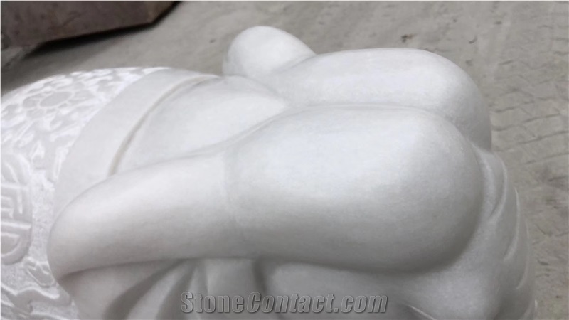 White Marble Elephant Animal Statue Sculptures