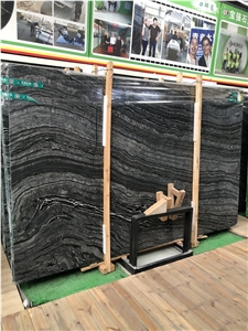 Black Wooden Marble Slabs for Counter Tops