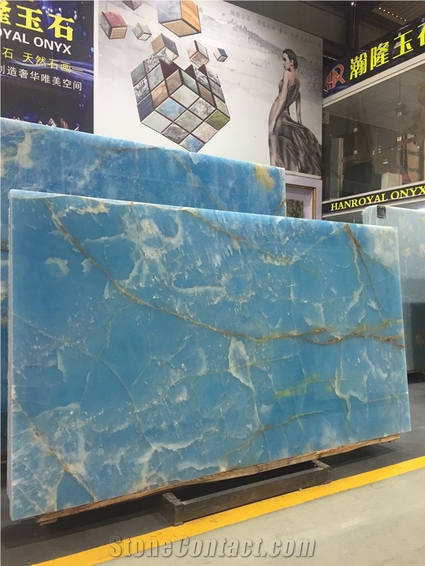 China Blue Onyx Floor Wall Tiles Slabs