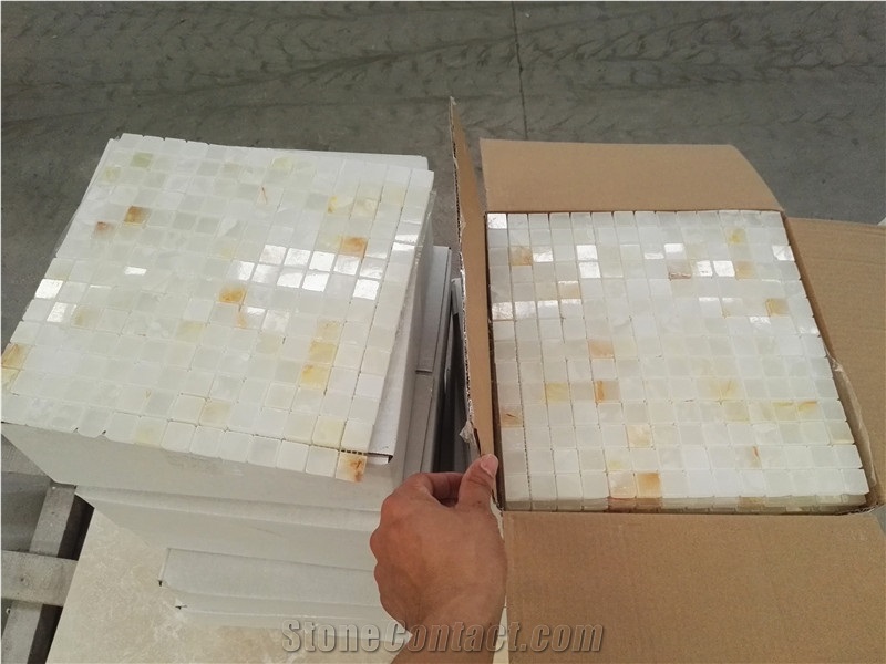 China Golden Jade Marble Mosaic Tiles