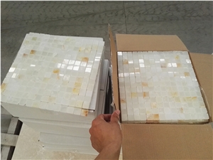 China Golden Jade Marble Mosaic Tiles