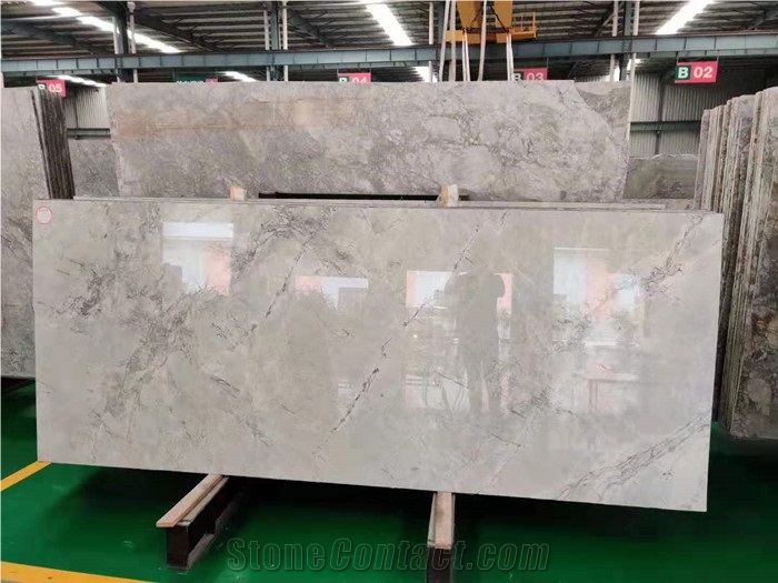 Super White Quartzite Grey Slabs or Tiles Covering