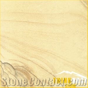China Yellow Wood Vein Sandstone Slab Tile