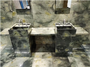 Peacock Verde Green Marble Slabs Cut to Size Tile